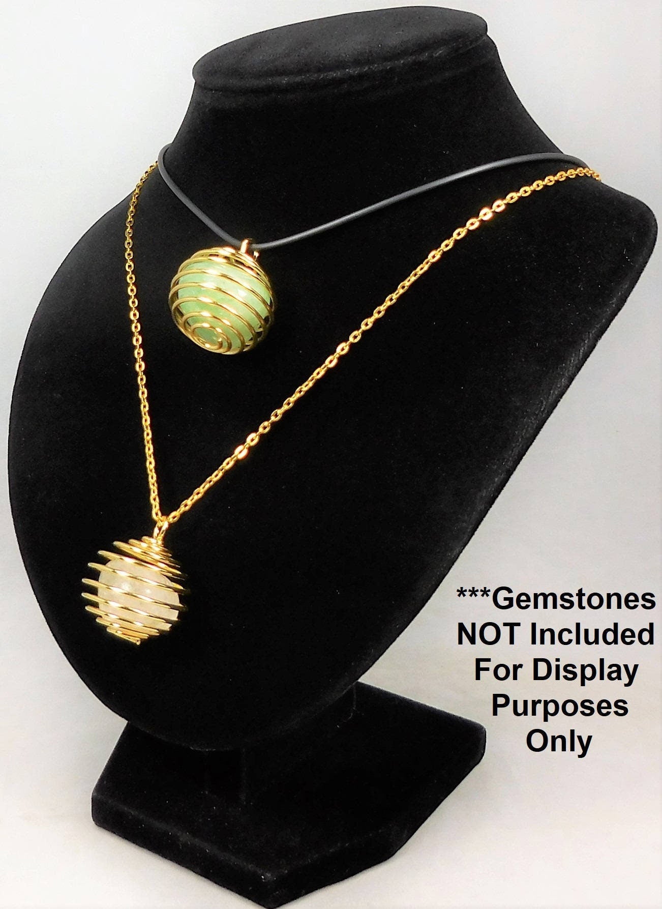 Crystal Gem Holder Spiral Cage Pendants (Silver, Gold, or Copper Plated) Circle Square Wholesale